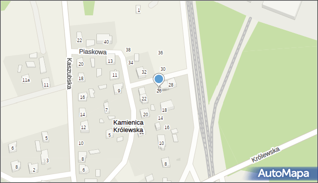 Kamienica Królewska, Piaskowa, 26, mapa Kamienica Królewska