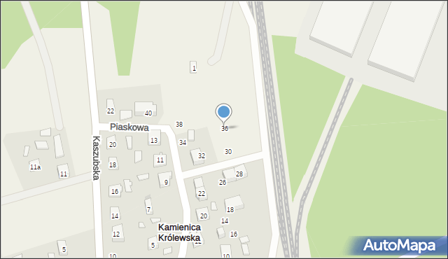 Kamienica Królewska, Piaskowa, 36, mapa Kamienica Królewska