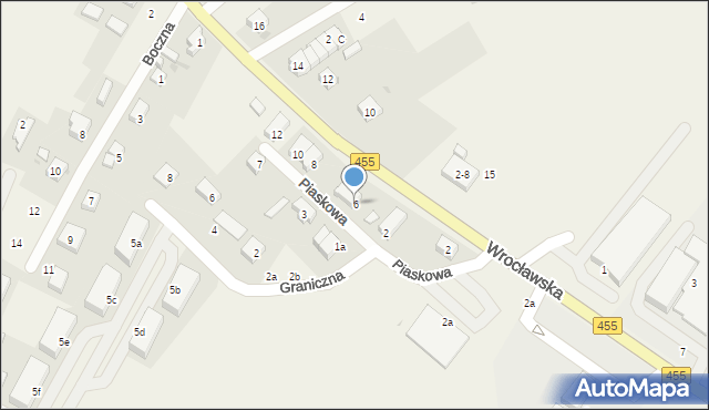 Kamieniec Wrocławski, Piaskowa, 6, mapa Kamieniec Wrocławski