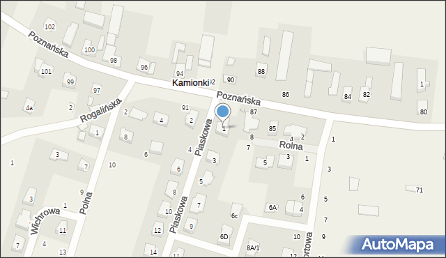 Kamionki, Piaskowa, 1, mapa Kamionki