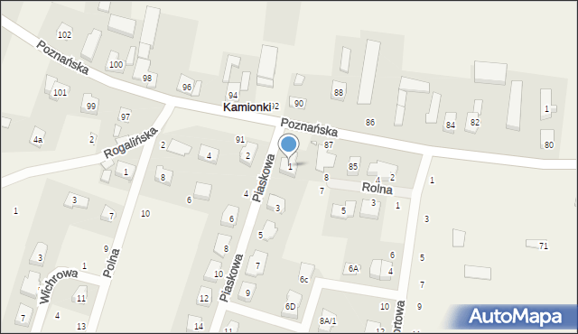 Kamionki, Piaskowa, 1, mapa Kamionki