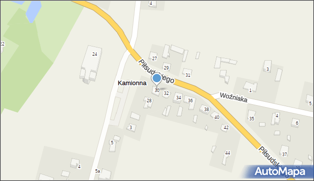 Kamionna, Piłsudskiego Józefa, marsz., 30, mapa Kamionna