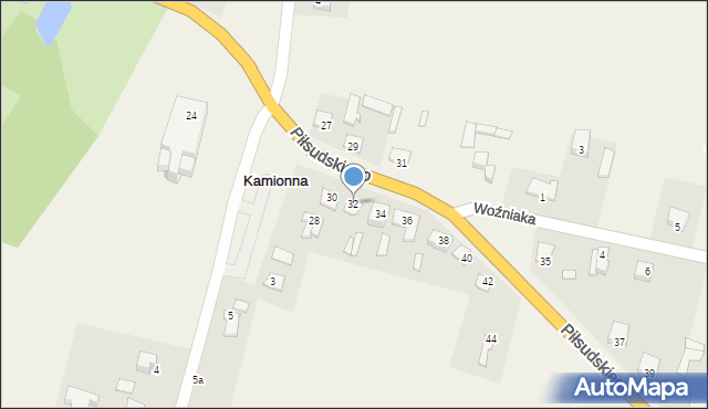 Kamionna, Piłsudskiego Józefa, marsz., 32, mapa Kamionna