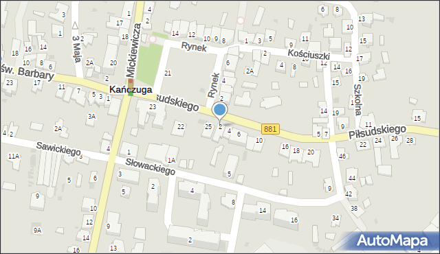 Kańczuga, Piłsudskiego Józefa, marsz., 2, mapa Kańczuga