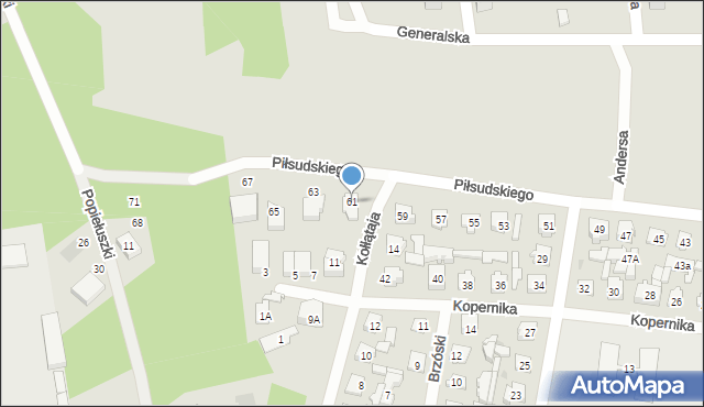 Karczew, Piłsudskiego Józefa, marsz., 61, mapa Karczew