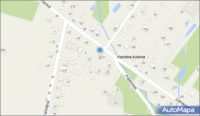 Karolina, Piaskowa, 33, mapa Karolina