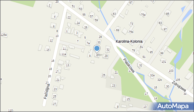 Karolina, Piaskowa, 33a, mapa Karolina