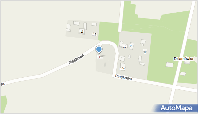 Kaski, Piaskowa, 11, mapa Kaski