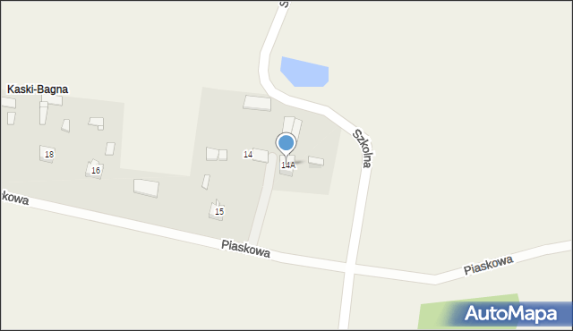 Kaski, Piaskowa, 14A, mapa Kaski