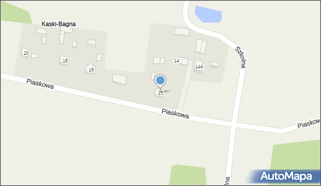 Kaski, Piaskowa, 15, mapa Kaski