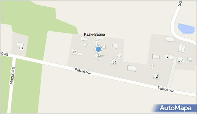 Kaski, Piaskowa, 18, mapa Kaski