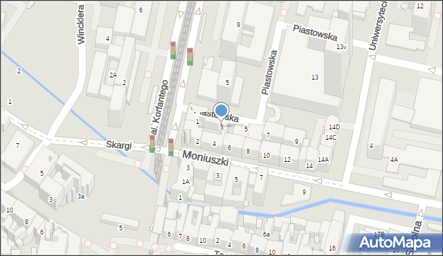 Katowice, Piastowska, 3, mapa Katowic