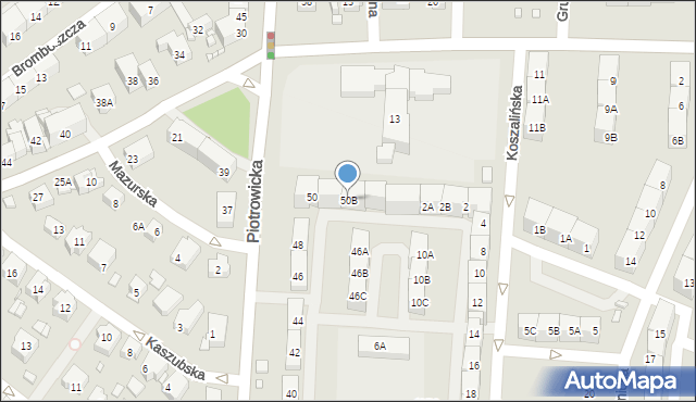 Katowice, Piotrowicka, 50B, mapa Katowic