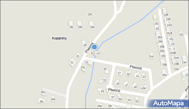 Katowice, Piwonii, 31a, mapa Katowic