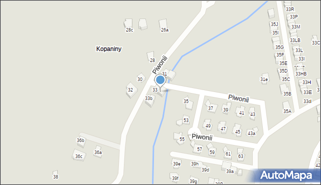 Katowice, Piwonii, 33a, mapa Katowic