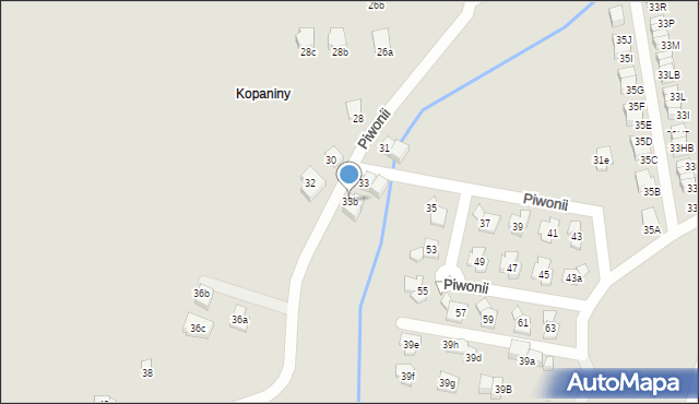 Katowice, Piwonii, 33b, mapa Katowic