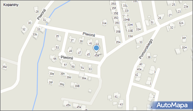 Katowice, Piwonii, 43a, mapa Katowic