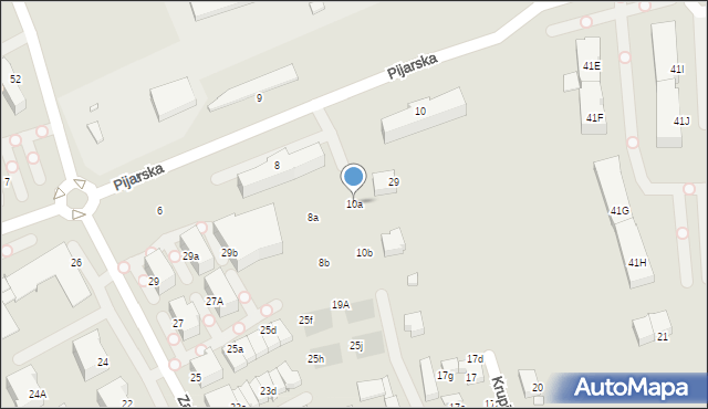 Katowice, Pijarska, 10a, mapa Katowic