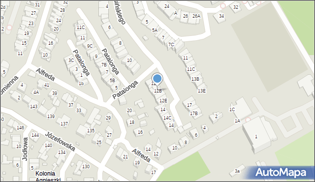 Katowice, Pietrusińskiego Jana, 12B, mapa Katowic