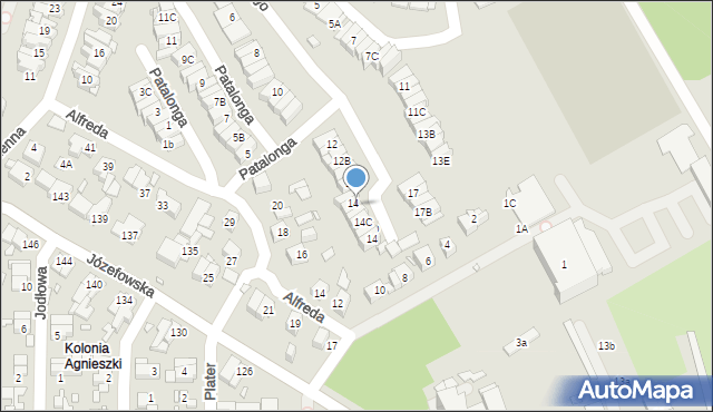 Katowice, Pietrusińskiego Jana, 14A, mapa Katowic