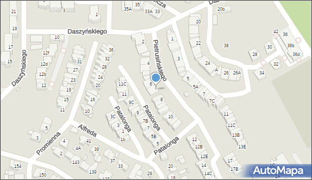 Katowice, Pietrusińskiego Jana, 6A, mapa Katowic