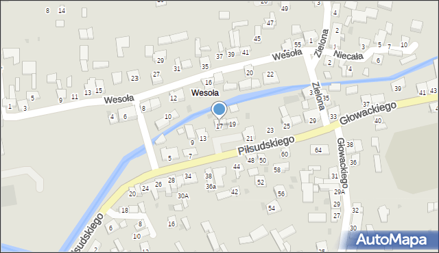 Kazimierza Wielka, Piłsudskiego Józefa, marsz., 17, mapa Kazimierza Wielka