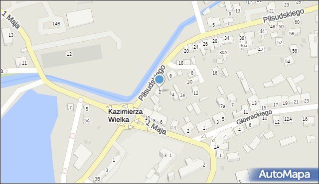 Kazimierza Wielka, Piłsudskiego Józefa, marsz., 2, mapa Kazimierza Wielka