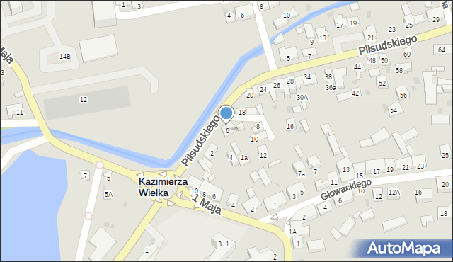 Kazimierza Wielka, Piłsudskiego Józefa, marsz., 6, mapa Kazimierza Wielka