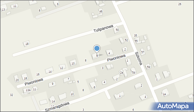 Kaźmierz, Piwoniowa, 6, mapa Kaźmierz