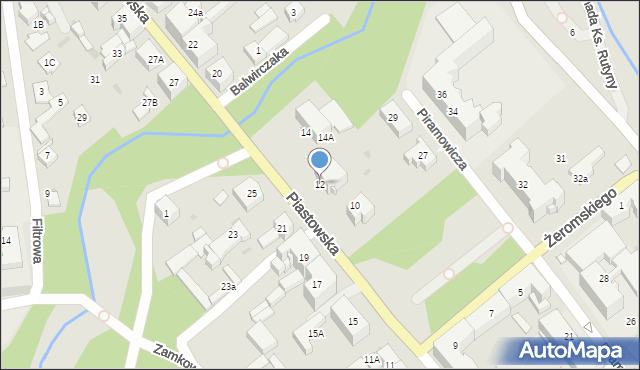 Kędzierzyn-Koźle, Piastowska, 12, mapa Kędzierzyna-Koźle