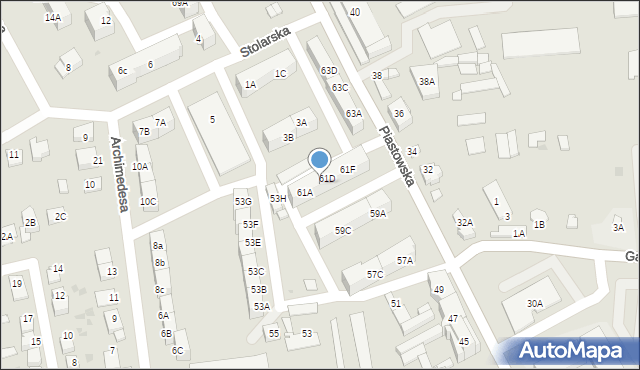 Kędzierzyn-Koźle, Piastowska, 61C, mapa Kędzierzyna-Koźle