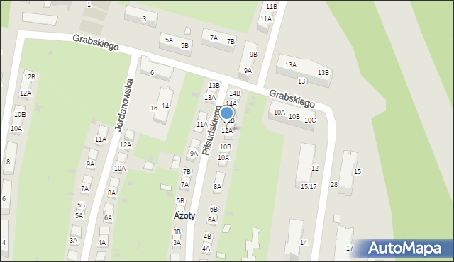 Kędzierzyn-Koźle, Piłsudskiego Józefa, marsz., 12A, mapa Kędzierzyna-Koźle