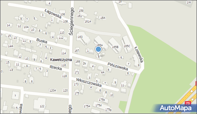 Kielce, Pińczowska, 3, mapa Kielc