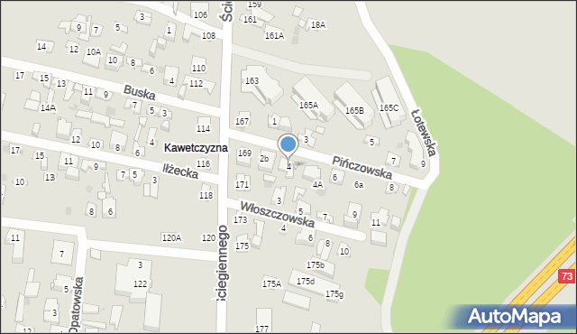 Kielce, Pińczowska, 4, mapa Kielc