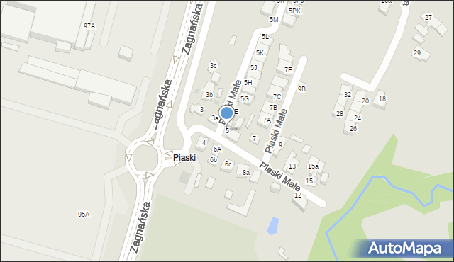 Kielce, Piaski Małe, 5, mapa Kielc