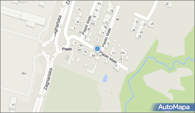 Kielce, Piaski Małe, 8b, mapa Kielc