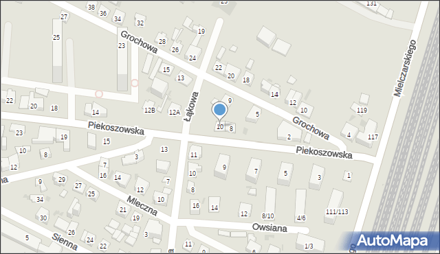 Kielce, Piekoszowska, 10, mapa Kielc