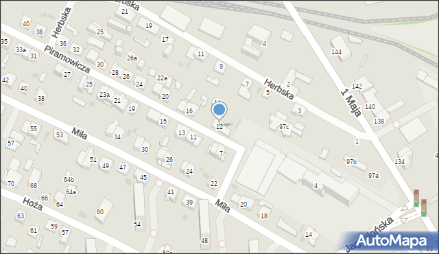 Kielce, Piramowicza Grzegorza, ks., 12, mapa Kielc