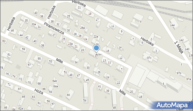 Kielce, Piramowicza Grzegorza, ks., 15, mapa Kielc