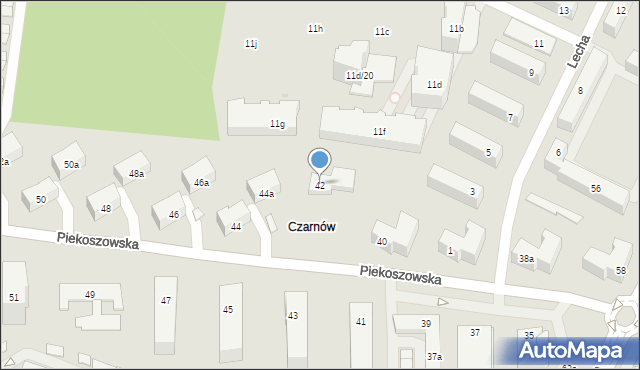 Kielce, Piekoszowska, 42, mapa Kielc