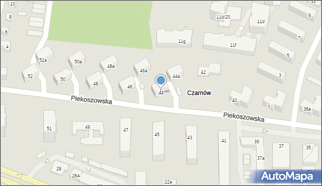 Kielce, Piekoszowska, 44, mapa Kielc