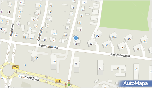 Kielce, Piekoszowska, 54, mapa Kielc