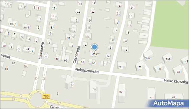 Kielce, Piekoszowska, 60a, mapa Kielc