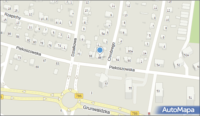 Kielce, Piekoszowska, 66, mapa Kielc