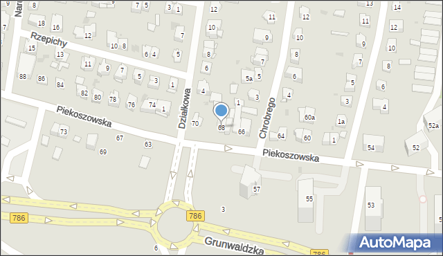 Kielce, Piekoszowska, 68, mapa Kielc