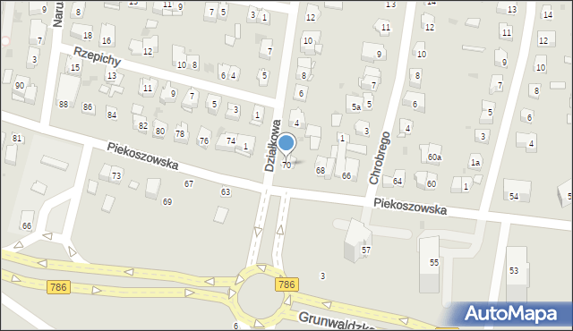 Kielce, Piekoszowska, 70, mapa Kielc