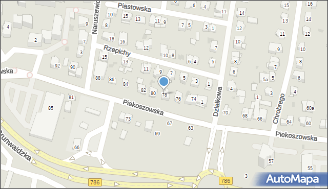Kielce, Piekoszowska, 78, mapa Kielc