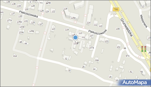 Kielce, Piekoszowska, 111B, mapa Kielc