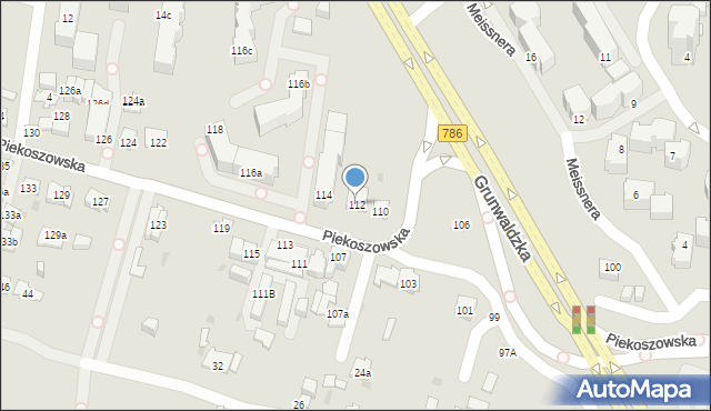 Kielce, Piekoszowska, 112, mapa Kielc