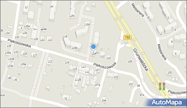 Kielce, Piekoszowska, 114, mapa Kielc